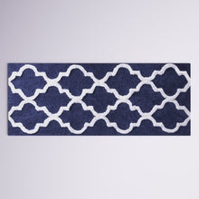 Load image into Gallery viewer, Freida Long Trellis Rectangular 100% Cotton Non-Slip Geometric Bath Rug
