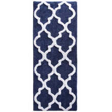 Load image into Gallery viewer, Freida Long Trellis Rectangular 100% Cotton Non-Slip Geometric Bath Rug
