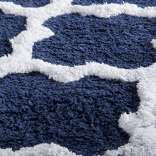 Load image into Gallery viewer, Freida Long Trellis Rectangular 100% Cotton Non-Slip Geometric Bath Rug
