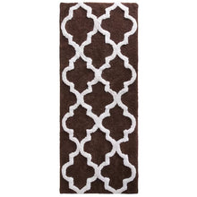 Load image into Gallery viewer, Freida Long Trellis Rectangular 100% Cotton Non-Slip Geometric Bath Rug
