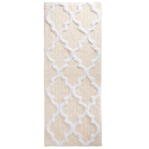 Freida Long Trellis Rectangular 100% Cotton Non-Slip Geometric Bath Rug 6220/GL