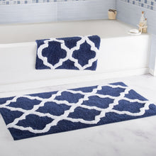Load image into Gallery viewer, Freja Rectangular 100% Cotton Non-Slip Geometric Bath Rug Set CG287
