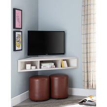 Load image into Gallery viewer, White Oak French Floating Corner TV Stand for TVs up to 55&quot; 7610
