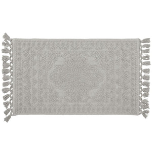 20" W x 34" L Medium Gray French connection Feikert Rectangular 100% Cotton Solid Bath Rug