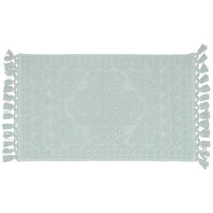 20" W x 34" L Light Blue French connection Feikert Rectangular 100% Cotton Solid Bath Rug