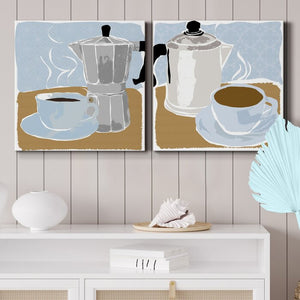 16" H x 32" W x 1" D Fresh Coffee I - 2 Piece Wrapped Canvas Print
