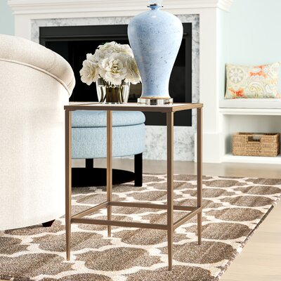 Frida Glass Top End Table Gold Base 868CDR