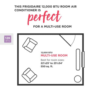 Frigidaire 12000 BTU Wi-Fi Connected Window Air Conditioner for 550 Square Feet Sq. Ft. with Remote Included