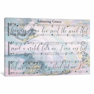 Front Porch Pickins Amazing Grace Sheet Music With Lyrics by Front Porch Pickins - Wrapped Canvas Graphic Art 8 x 12 x 0.75