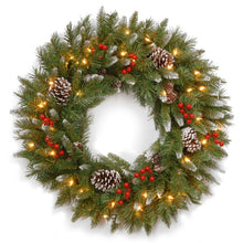 Load image into Gallery viewer, 30&quot; Frosted Berry Lighted PVC Wreath
