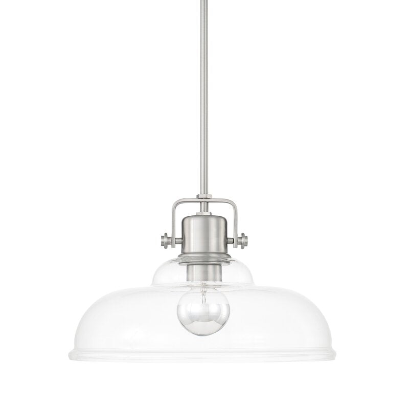 Brushed Nickel Fuhrmann 1 - Light Single Dome Pendant