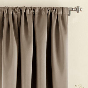 Furlani Solid Room Darkening Rod Pocket Single Curtain Pane  Set of 2 - GL453