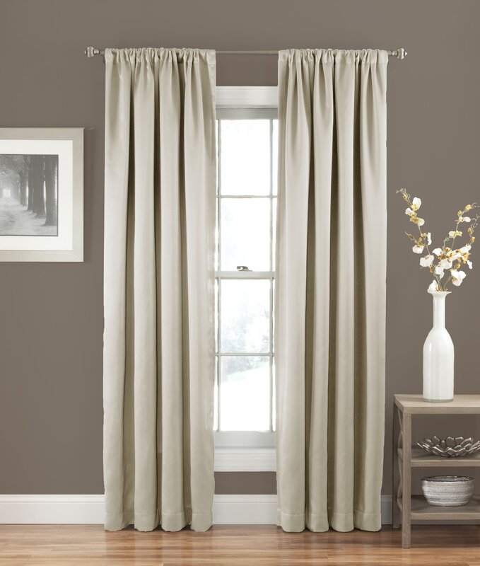 Furlani Solid Room Darkening Rod Pocket Single Curtain Panel Set of 2 - GL452