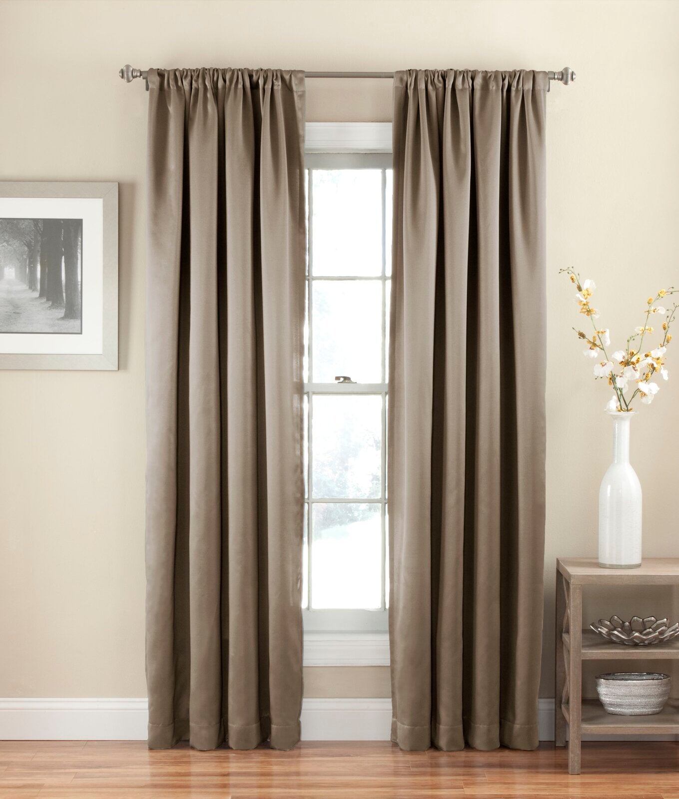 Furlani Solid Room Darkening Rod Pocket Single Curtain Pane  Set of 2 - GL453