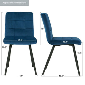 SET OF 4 Furst Tufted Velvet Upholstered Side Chair Blue #831HW