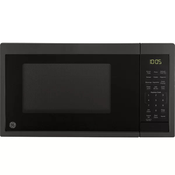 Black Stainless GE Appliances 19'' 0.9 Cubic Feet cu. ft. Countertop Microwave