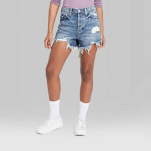 Load image into Gallery viewer, Women&#39;s High-Rise Frayed Hem Jean Shorts
