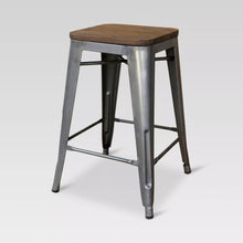 Load image into Gallery viewer, 24&quot; Hampden Industrial Wood Top Counter Height Barstool - Threshold™ MRM1859
