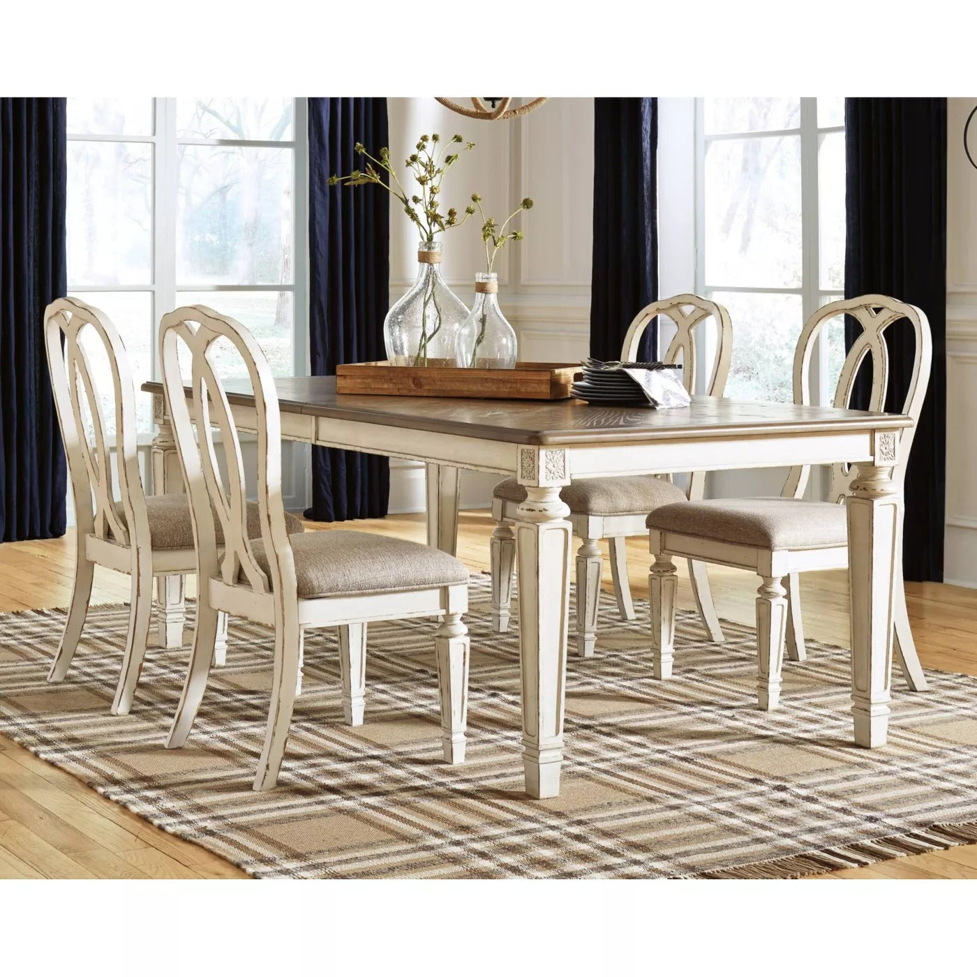 Realyn Rectangular Extendable Dining Table Chipped White - Signature Design by Ashley MRM2655