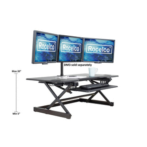 Height Adjustable Sit To Standing Desk Riser Black 7360