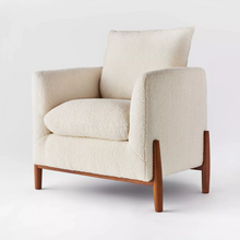 Load image into Gallery viewer, Elroy Sherpa Accent Chair with Wood Legs Cream - Threshold™ designed with Studio McGee 1536CDR
