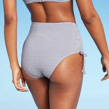 Load image into Gallery viewer, Women&#39;s Gingham Side Cinch High Waist Bikini Bottom
