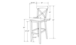 30" Litchfield X-Back Barstool - Threshold™ 1534CDR