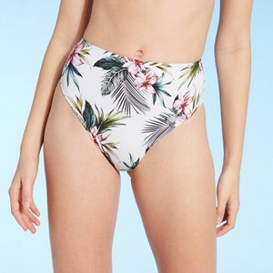 Women's High Leg High Waist Floral Bikini Bottom