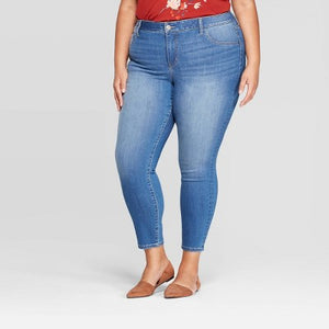 Women's Plus Size Jeggings with Comfort Elastic Waist