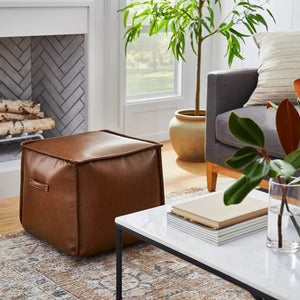 Evanston Leather Cube Pouf - Threshold™ designed with Studio McGee 634AH