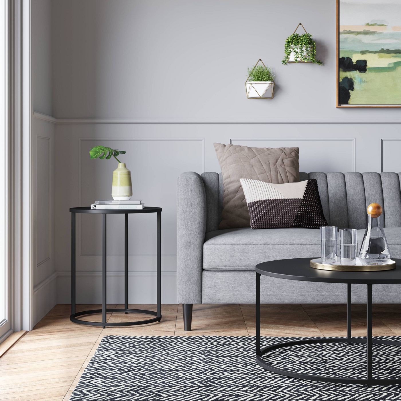 Glasgow Round Metal End Table Black #CR1041