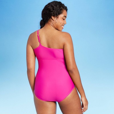 Women's Scalloped One Shoulder One Piece Swimsuit