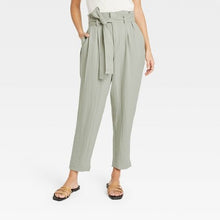 Load image into Gallery viewer, Women&#39;s High-Rise Paperbag Ankle Pants
