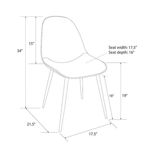 2pc Copley Upholstered Dining Chairs