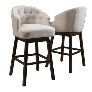 Set of Two 30.5" Bar Stools in Beige #9618