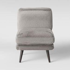 Harper Faux Fur Slipper Chair Gray 7367