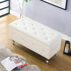 Crystal Tufted Storage Bench