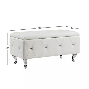 Crystal Tufted Storage Bench