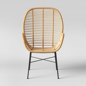 Lily Rattan Arm Chair with Metal Legs 2018