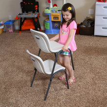 Load image into Gallery viewer, 4pk Children's Commercial Stacking Chair Almond Brown - Lifetime (Set of 4) 3997RR
