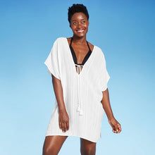Load image into Gallery viewer, Women&#39;s Tie Front Cover Up Tunic Dress
