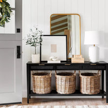 Load image into Gallery viewer, East Bluff Woven Drawer Console Table Black
