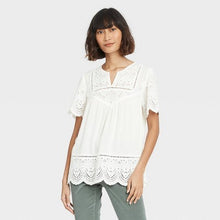 Load image into Gallery viewer, Women&#39;s Short Sleeve Eyelet Top
