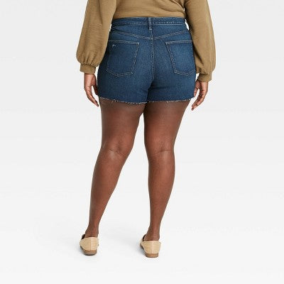 Women's Plus Size High-Rise Slim Fit Jean Shorts