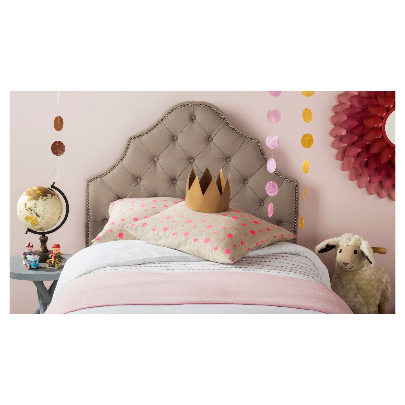 Kevon Tufted TWIN Headboard Gray 2008