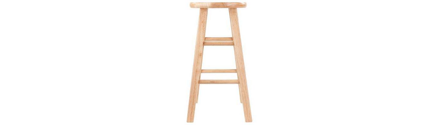 SINGLE Wood Backless Hardwood Natural BAR stool #CR1039