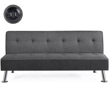 Load image into Gallery viewer, Modern Fabric Convertible Futon Sofa Bed with USB Ports
