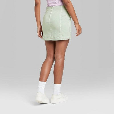 Women's Seamed Denim Mini Skirt