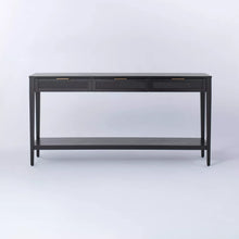 Load image into Gallery viewer, East Bluff Woven Drawer Console Table Black
