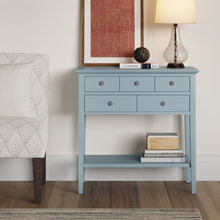 Load image into Gallery viewer, 5 Drawer Console Table Acoustic Aqua 7329
